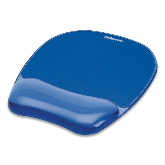 Fellowes Gel Crystals Mouse Pad with Wrist Rest, 7.87 x 9.18, Blue