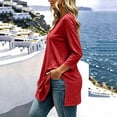 thumbnail image 4 of Neewe Womens Tunic Tops 3/4 Sleeve Loose Fit Tunics Dressy Casual Split Hem Top for Leggings S-2XL, 4 of 5