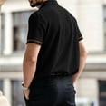 thumbnail image 3 of Homeyce Men's Golf Polo Shirts Collar Short Sleeve Shirts Button Down Casual Lightweigt Fashion Work Polo Sweatshirt Solid Color Golf Shirt,Black 2XL, 3 of 5