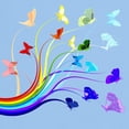 thumbnail image 3 of CafePress - Butterflies And Rainbows Dark T Shirt - Men's Classic Graphic T-Shirt, 3 of 4