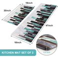 thumbnail image 2 of Marble Kitchen Rugs Sets of 2, Green Black Non Slip Washable Kitchen Mats Cushioned Anti Fatigue, Comfort Floor Standing Mats for Kitchen Home Sink Office Laundry, 18'''' x 30''''+18'''' x 48'''', 2 of 6