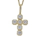thumbnail image 3 of Collar con colgante de cruz de diamante de hip hop chapado en oro de 18 Cadena de circonita cúbica AAA dorado Yuyangstore collar cruzado, 3 of 8
