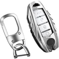 thumbnail image 1 of Zinc Alloy Key Fob Cover,Keychain,Full Protection Car Key Case for Altima Maxima Murano Pathfinder Rogue Sentra Versa Titan XD GTR Armada Smart Keyshell Accessories,Silver Color,For Nissan A, 1 of 8