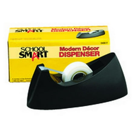 3' Core Weighted Tape Dispenser - School Smart Weighted Modern Decor Tape Dispenser with 1 in Core, 1/2 - 3/4 W in Tape, Black