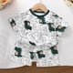 thumbnail image 4 of Odeerbi 3M-6Y Niños Trajes de Verano Estampado de Dinosaurios Camiseta de Algodón de Manga Corta Pantalones Cortos Conjunto de Dos Piezas Cintura Elástica, 4 of 5