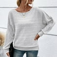 thumbnail image 6 of Oversized Sweaters for Womens Solid Crewneck Pullover Tops Long Batwing Sleeve Knit Jumper Shirts, 6 of 8