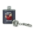 thumbnail image 2 of Draggin' Myself Out of Bed Dragon Stainless Steel 1oz Mini Flask Key Chain, 2 of 3