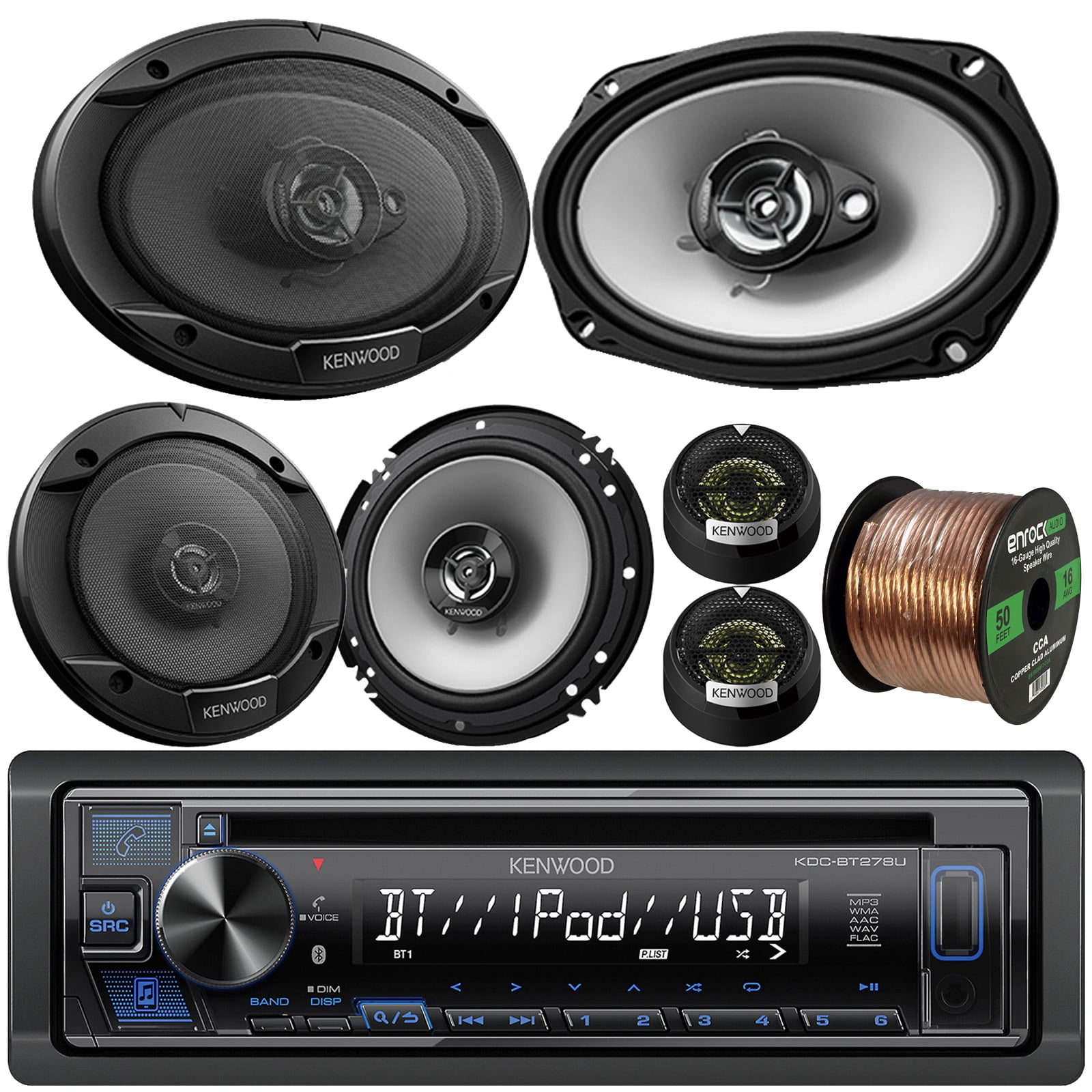 Kenwood Bluetooth USB AUX AM/FM Spotify Ready Stereo CD Player Receiver, Kenwood 120 Watt 1