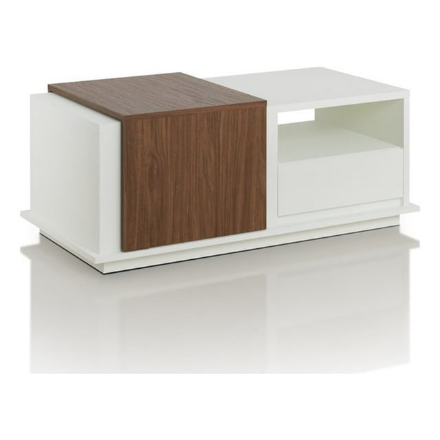 Furniture of America Table Basse Dancho Moderne en Noyer et Blanc
