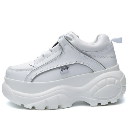 

NAYUKA Thick-soled Sneakers Female Harajuku Retro Old Platform Shoes Casual Comfortable Breathable Increased White Shoes Femme Zapatos