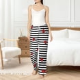 thumbnail image 6 of Lsque Ladybugs on Black and White Striped Print Women's Pajama Pants, Lounge Pant - Comfortable Home Wear,Elastic Waistband, Stylish Design-X-Large, 6 of 9