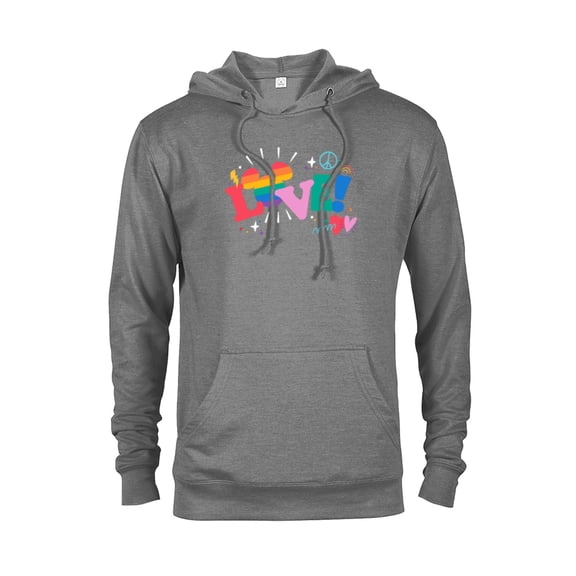 Disney Mickey Mouse Icon Pride Love Rainbow Doodles - Pullover Hoodie for Adults - Customized-Graphite Heather