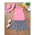 thumbnail image 4 of Wassery Toddler Girls Summer Outfit Sets Sleeveless Geometric Pattern Print Dress + Hat 2-8T for Little Girls Fashion Streetwear Set, 4 of 9