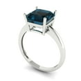 thumbnail image 2 of Solitaire Engagement Ring for Women - 2.5ct Natural London Blue Topaz in 14K White Gold Promise Ring, 2 of 6
