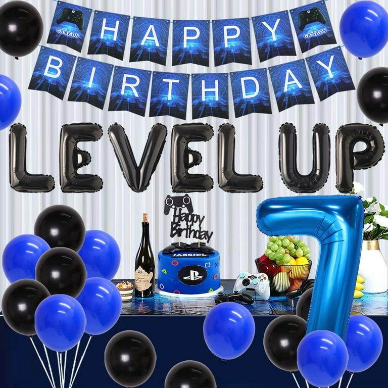 Perioperatieve periode Contour limoen Video Game 7th Birthday Decorations for Boys - Level Up Party Supplies,  Happy Birthday Banner, Number 7 Balloon, Cake Topper, Controller Balloons  for Game On Party Favors - Walmart.com