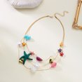 thumbnail image 5 of NICKSUN Boho Summer Beach Layered Necklace, Multilayer Starfish Scallop Pearl Y-Drop Long Chain, Colorful Enamel Rhinestone Ocean Stackable Statement Jewelry, 5 of 7