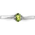 thumbnail image 5 of Sterling Silver Rhodium-Plated Peridot & Diamond Birthstone Ring (Size 8) Made In India qbr25aug-8, 5 of 5