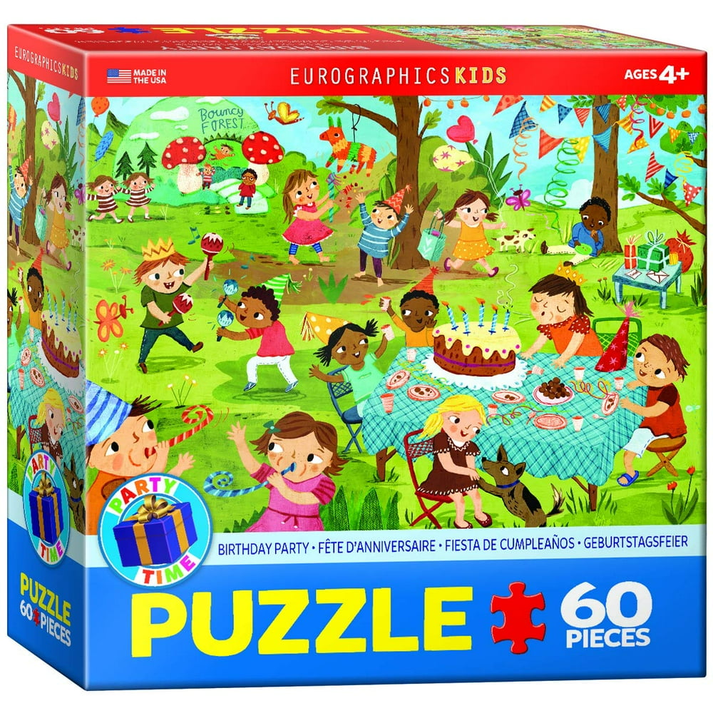 Party Time Birthday 60 Piece Puzzle, Kids Puzzle By EuroGraphics