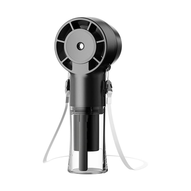 Injueey Fan miniatura de la ejecución del cuello con de poco ruido para enfriar la mini fan del cuello colgante de la humectación Electrodomésticos negro