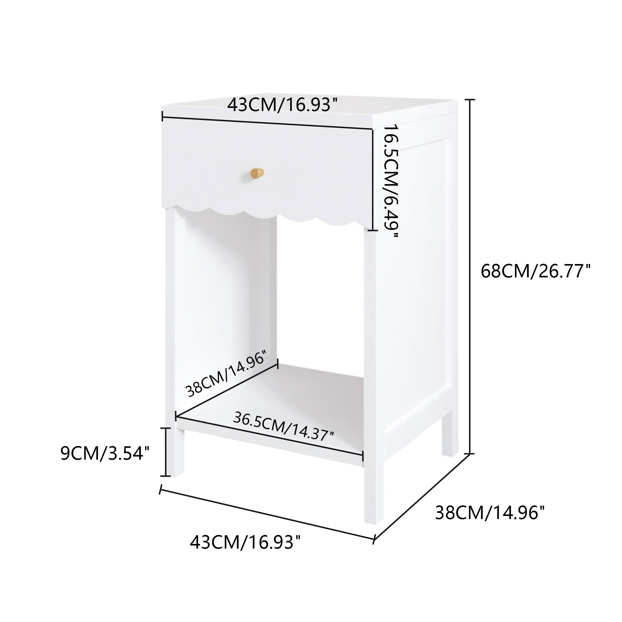 MAYEERTY Modern Nightstand with Drawer and Open Shelf, Bedside End Table for Kids Girls Bedroom Living Room Small Spaces