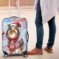 thumbnail image 4 of Hello Winter Collie Smiling in Red Scarf Hat Welcome Christmas Travel Luggage Cover Collie Dog Lover Gifts Idea Suitcase Dust Protective Decor - 00017, 4 of 5