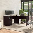 thumbnail image 3 of Bush Furniture Cabot 60" L Shaped Desk with Storage, Espresso Oak, 3 of 9
