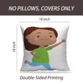 thumbnail image 2 of LALILO Throw Pillow Covers Beautiful Girl Running Smiling Fun Afro Cushion Cover 18" x 18", 2 Pack, 2 of 6