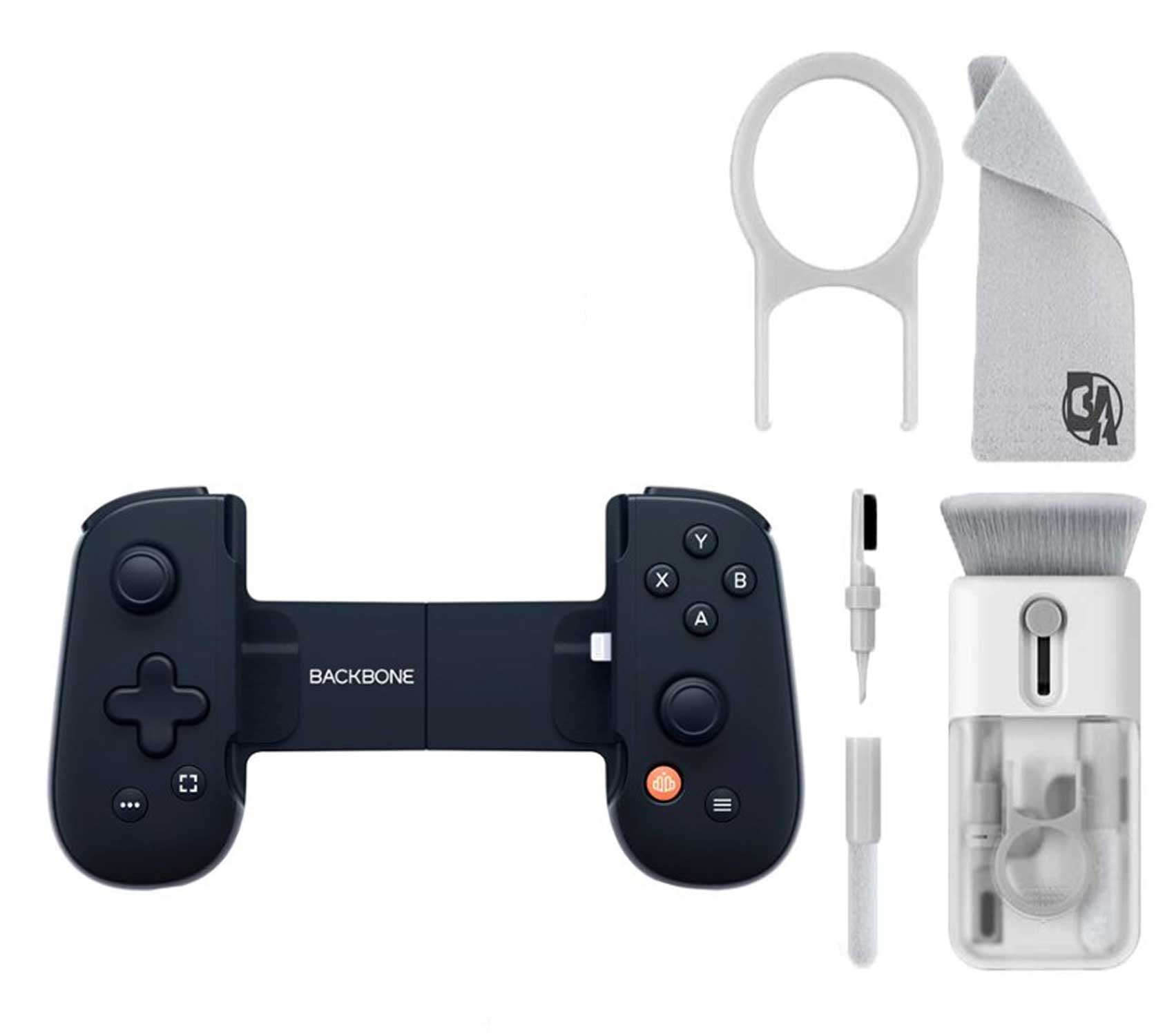 Backbone One Mobile Gaming Controller for iPhone Black With Cleaning Electric kit Bolt