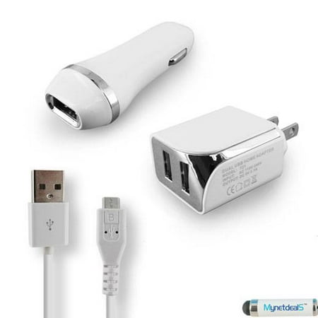 3-in-1 Chargers Bundle Car Kits for Samsung Galaxy S7 Edge  J7 (2016)  S6 Active  J2 (2016)  (White)- 2.1Ah Car + Home Travel Charger Adapter (Dual Port) + USB Charging Cable price history on PriceWatchPro