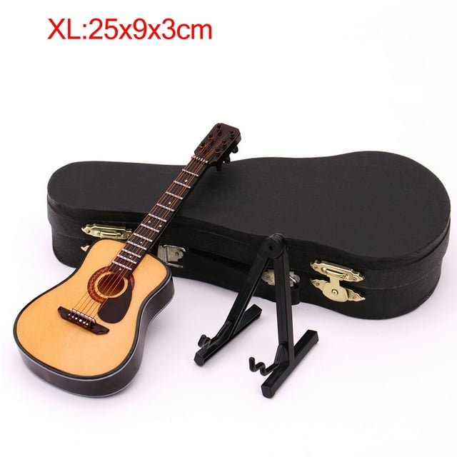 Mini Full Angle Folk Guitar Guitar Miniature Model Wooden Mini Musical Instrument Model Collection XL: 25CM Acoustic guitar full angle