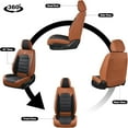 thumbnail image 3 of Florich Full Set Seat Covers, Waterproof Faux Leather Seat Protectors, Comfortable Auto Interior Cushions Fit for Most Cars Suv Trucks, Black&Brown, 3 of 9