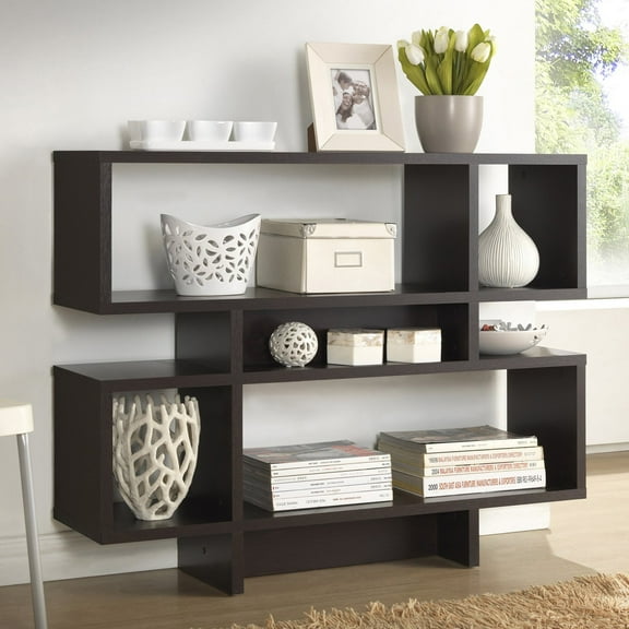 Baxton Studio Cassidy 4-Level Dark Brown Bookshelf