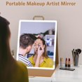 thumbnail image 4 of Makeup Mirror with Lights mAh USB Rechargeable Lighted Makeup Mirror Touch Screen Colors Adjustable LED Lights Compact Travel Mirror for Girls Women (Pink), 4 of 8