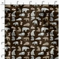 thumbnail image 2 of Soimoi Brown Poly Georgette Fabric Bear & Rabbit Animal Fabric Prints By Yard 52 Inch Wide, 2 of 6