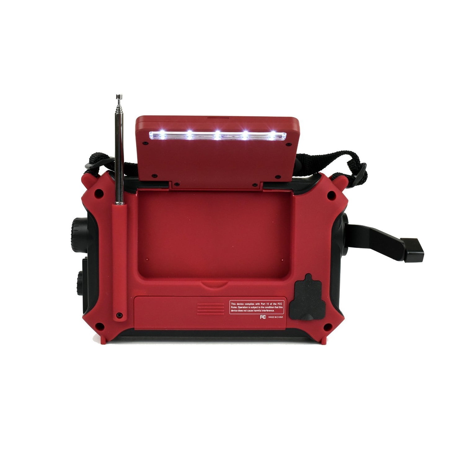 Kaito KA500 Voyager 5-way Powered Emergency AM/FM/SW NOAA Weather Alert Radio with Solar Dynamo Crank Flashlight and Reading Lamp - Red