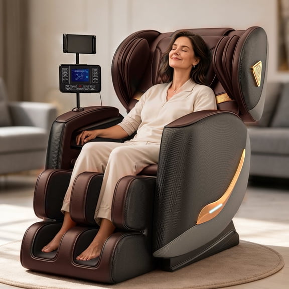 JIE LISHUN Massage Chair Full Body and Recliner, Zero Gravity Massage Chairs for Home and Office,Brown