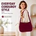thumbnail image 7 of Sunyuer Corduroy Crossbody Bag for Women, Large Capacity Retro Messenger Bag, Casual Lazy Style Shoulder Handbag, Adjustable Strap Lightweight Daily School Travel Purse, 7 of 7