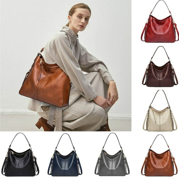 Modstep Hobo Shoulder Bags for Women Retro Leather Large Size Crossbody Tote Bag Compartment Bucket Purse for Work Travel