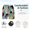 thumbnail image 3 of Naloa Different Cats Print Men Swim Trunks with Compression Liner ,Board Shorts,Men's Swim Shorts with Drawstring and Elastic Waistband-3X-Large, 3 of 6