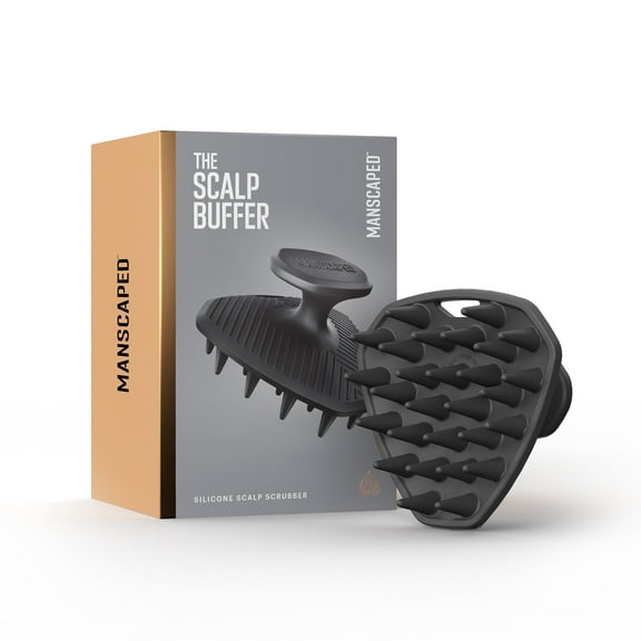 MANSCAPED® The Scalp Buffer Men’s Silicone Head Scrubber – Cleansing & Exfoliating Hair Brush for Gentle Scalp Massage, Black