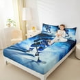 thumbnail image 4 of Manfei Hockey Sport Full Size Sheets,Ball Game Gaming Bed Sheets,White Blue Sheet Sets For Boys Teens,Ultra Soft Home Decor,4 Pieces, 4 of 7