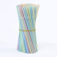 thumbnail image 2 of Wirziis 200/300/1000/1200/1500 Pieces Colorful Flexible Disposable Drinking Straws Drinking Straws 8 Inches Long Multi-Colored Striped Bedable, 2 of 5