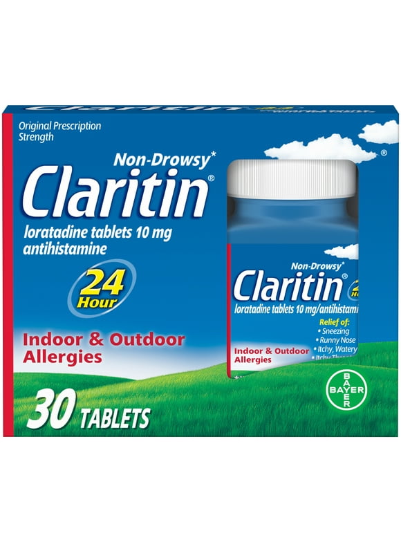 Claritin 24 Hour Non-Drowsy Allergy Medicine, Loratadine Antihistamine Tablets, 30 Ct