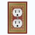 thumbnail image 1 of Metal Light Switch Plate Cover Elegant Victorian Burgundy Green Frame FRA057, 1 of 13