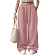 thumbnail image 6 of Chiccall Women's Corduroy Wide Leg Pants Drawstring Elastic Waist Casual Trousers with Side Pockets, 6 of 10