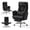 Chenille Dark Black, variant on HASLE Large Size Ergonomic Office Chair, Cloud-Feel Reclining Desk Chair with Footrest & Foldable Armrests, Swivel Executive Gaming Chair with Lumbar Pillow for Home Office, PU Green