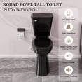thumbnail image 2 of SUPERFLO 21  Inch Black Tall Toile for Seniors,  Elongated Height Toilet with Comfort Chair Seat, 1.28 Gpf Powerful Single Flush Extra Tall Toilets, 12 Inch Rough In for Bathrooms  & Tall Person, 2 of 9