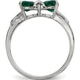 thumbnail image 2 of 14K White Gold Polished Created Emerald Bow Ring (Size 7) Made In Thailand xbs556, 2 of 5