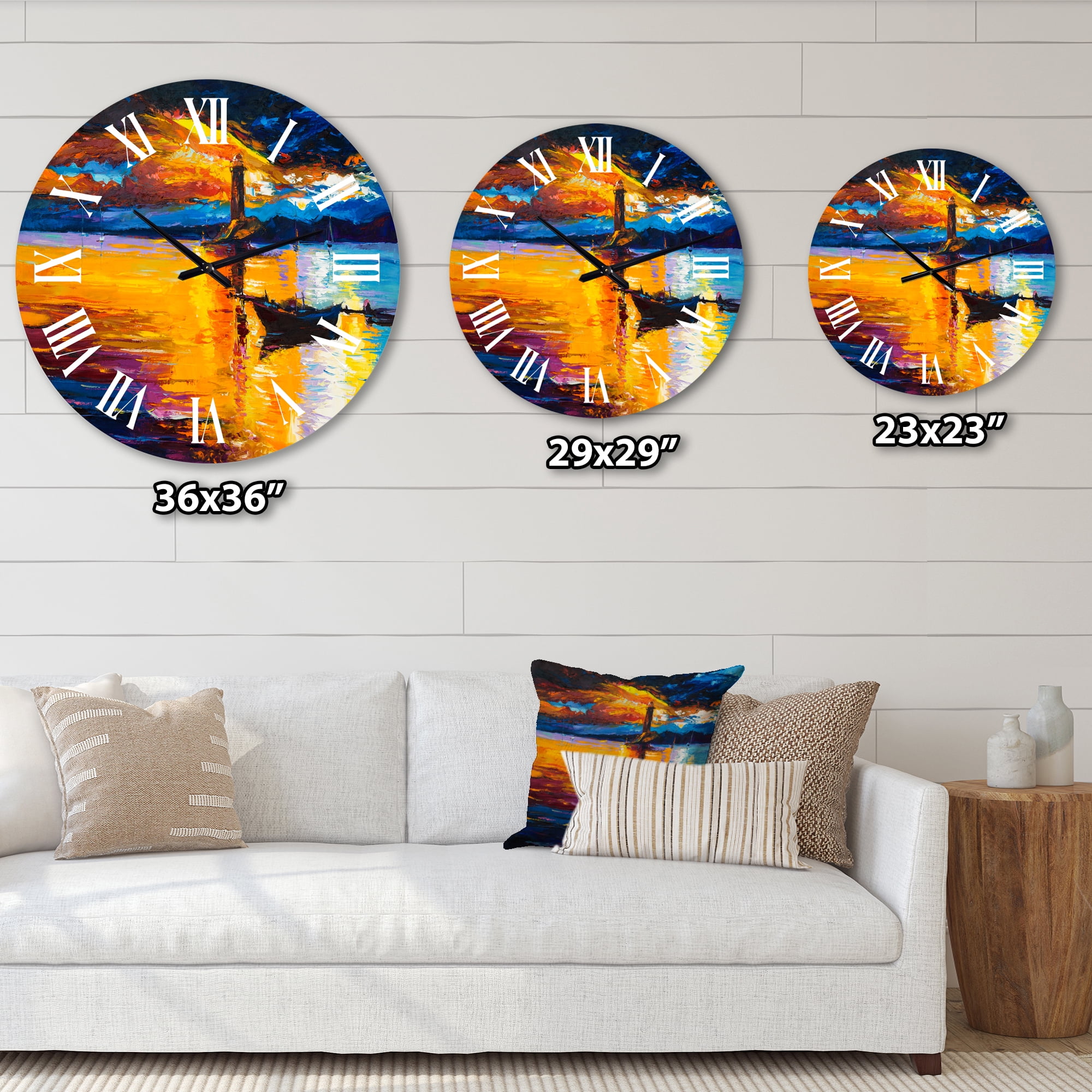 Designart 1 in Coastal Wall Clock