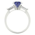 thumbnail image 4 of 2 ct Round Cut Simulated Tanzanite 3 Stone 18K White Gold Womens Engagement Ring, 4 of 5